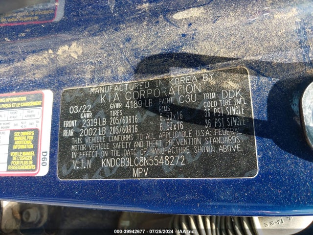 KIA Niro Lxs 2022 KNDCB3LC8N5548272 Image 9