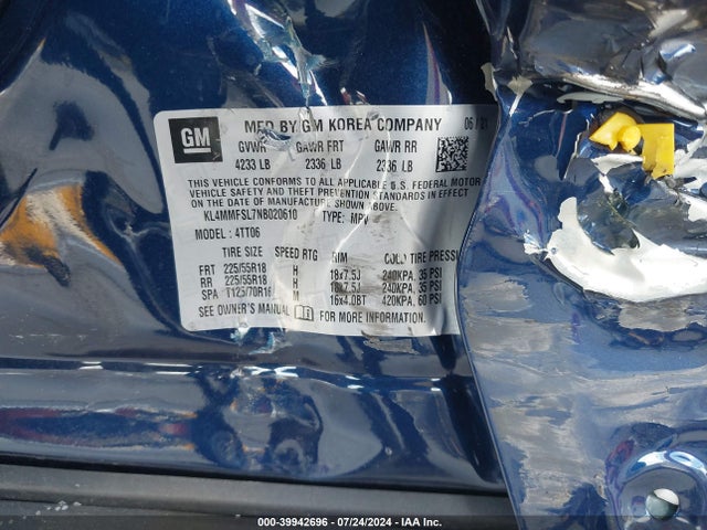 KL4MMFSL7NB020610 Buick Encore Gx Fwd Essence