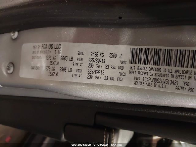 1C4PJMDS2HW513421 Jeep Cherokee Limited 4x4