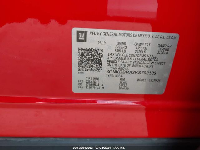 3GNKBBRA3KS702133 Chevrolet Blazer