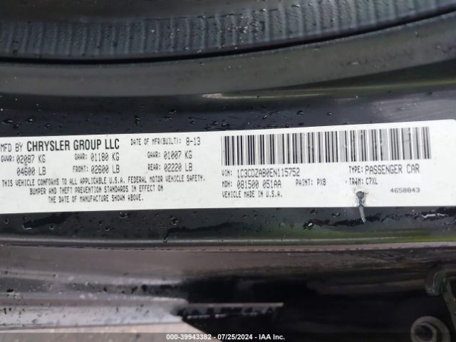 1C3CDZAB0EN115752 Dodge AVENGER SE