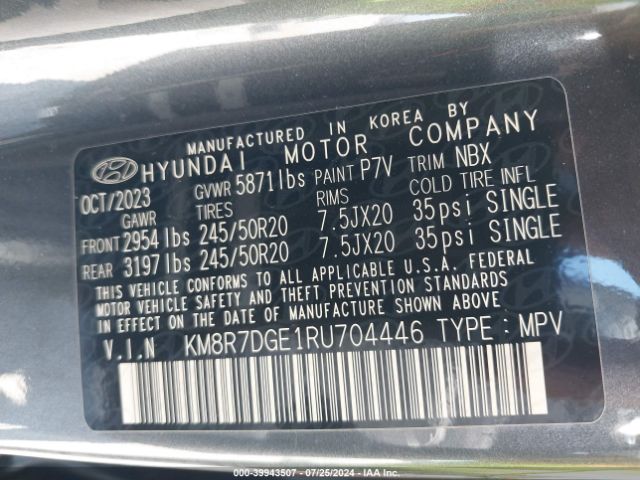KM8R7DGE1RU704446 Hyundai Palisade Calligraphy