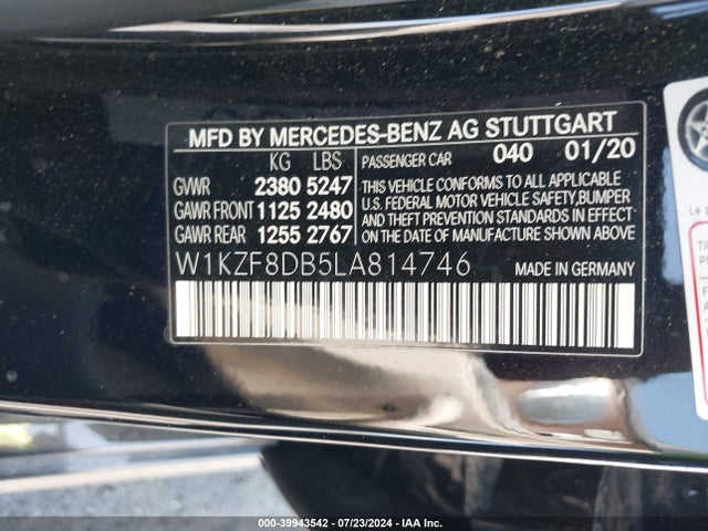 W1KZF8DB5LA814746 Mercedes-Benz E 350