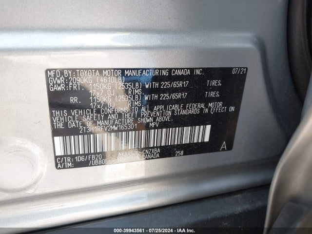 Toyota RAV4 LE 2021 2T3H1RFV2MW165301 Image 9
