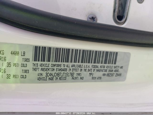 3C4NJCAB7JT151782 Jeep Compass Sport Fwd