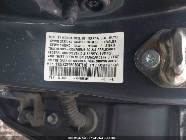 19XFC2F52GE047810 Honda Civic Lx