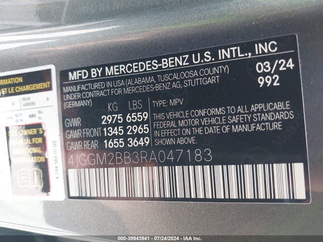4JGGM2BB3RA047183 Mercedes-Benz Eqe 350+ Suv