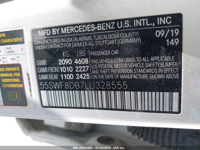 Mercedes-Benz C 300 2020 55SWF8DB7LU328555 Image 9