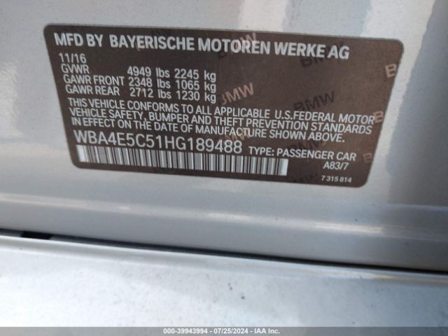 WBA4E5C51HG189488 BMW 440i Gran Coupe Xdrive