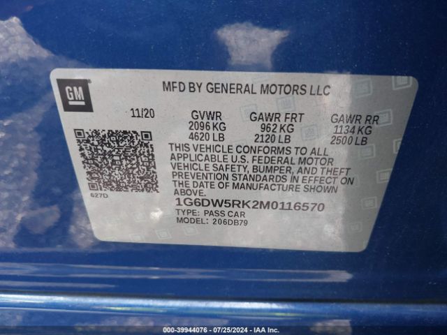 1G6DW5RK2M0116570 Cadillac CT5 LUXURY