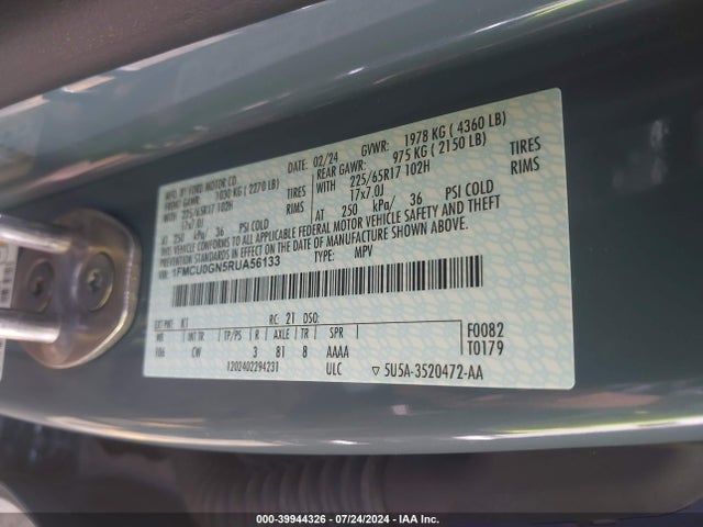 Ford Escape Active 2024 1FMCU0GN5RUA56133 Image 9