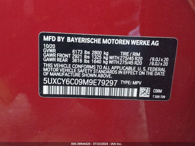 5UXCY6C09M9E79297 BMW X6 Xdrive40i