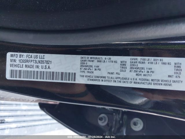 1C6SRFPT3LN357821 RAM 1500 Limited  4x4 6'4 Box