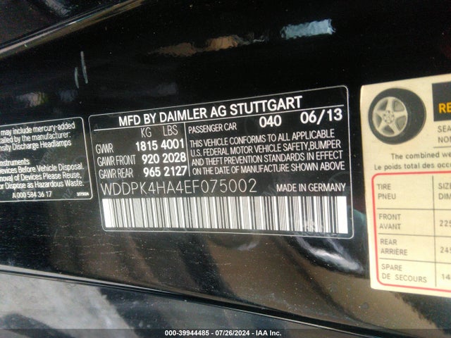 WDDPK4HA4EF075002 Mercedes-Benz SLK 250
