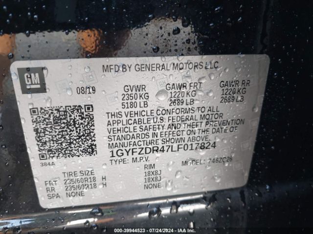 1GYFZDR47LF017824 Cadillac Xt4 Awd Premium Luxury