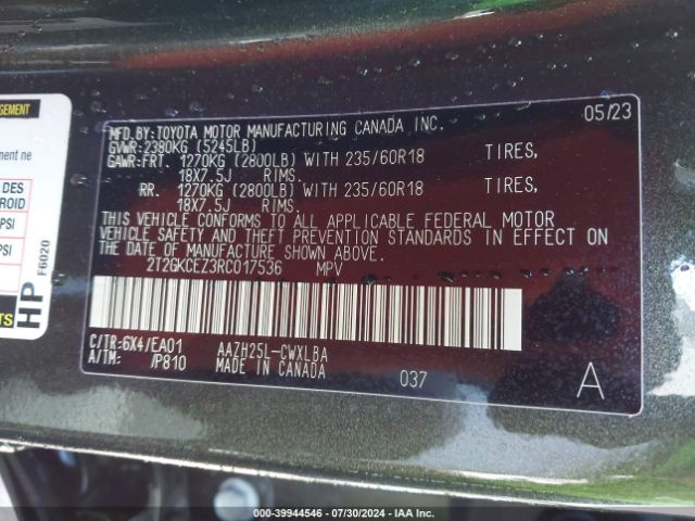 2T2GKCEZ3RC017536 Lexus Nx 350h Premium