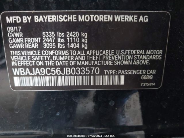 WBAJA9C56JB033570 BMW 530e Iperformance
