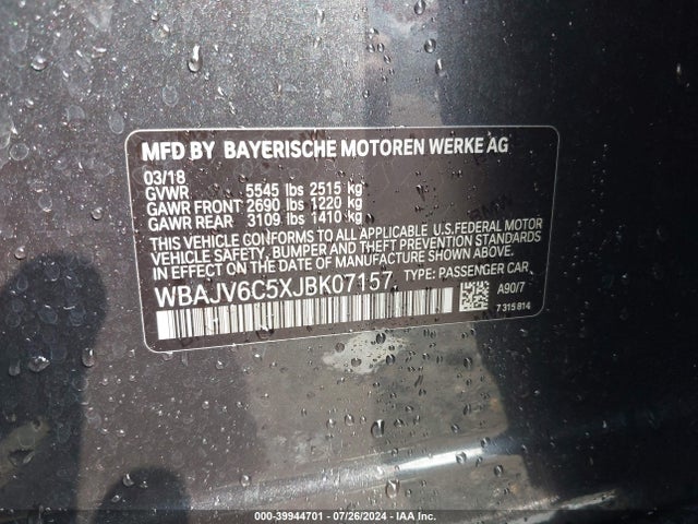 WBAJV6C5XJBK07157 BMW 640i Gran Turismo Xdrive