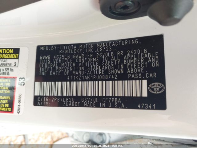 4T1KZ1AK1RU088742 Toyota Camry Xse V6