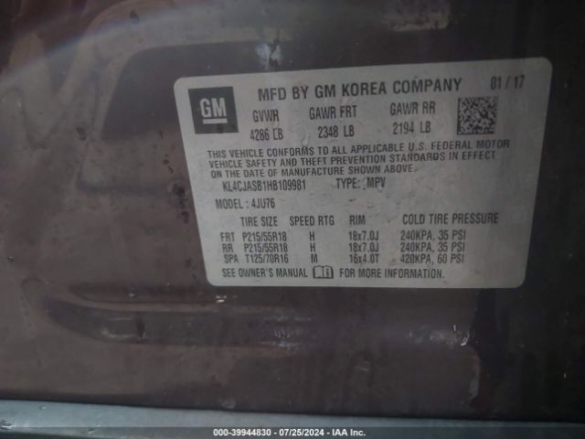 KL4CJASB1HB109981 Buick Encore Preferred