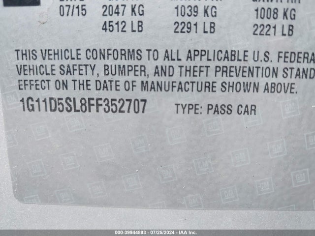 Chevrolet MALIBU 2LT 2015 1G11D5SL8FF352707 Image 9