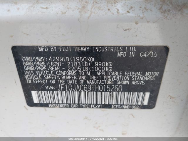 JF1GJAC69FH015260 Subaru Impreza 2.0i Premium