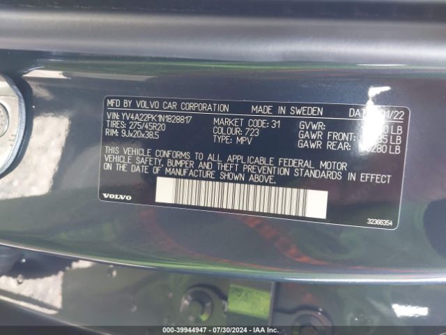 2022 VOLVO XC90 YV4A22PK1N1828817 Photo 8