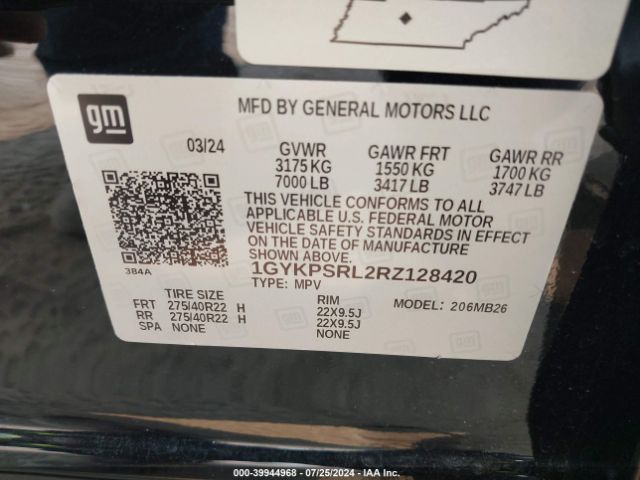 1GYKPSRL2RZ128420 Cadillac Lyriq Luxury W/1se