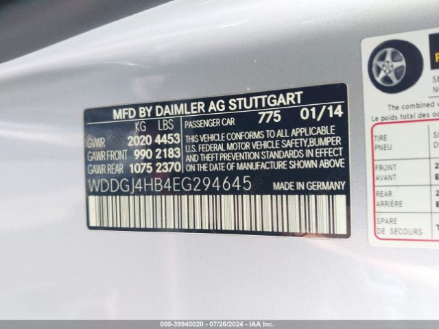 WDDGJ4HB4EG294645 Mercedes-Benz C 250