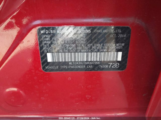 ML32A3HJ7KH002954 Mitsubishi Mirage Rf