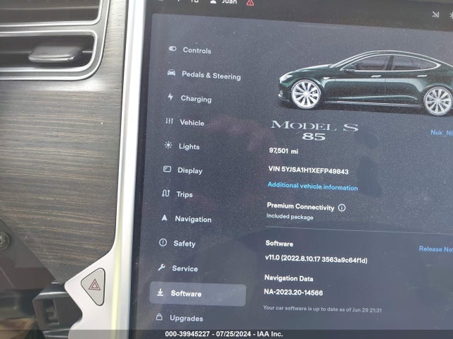 5YJSA1H1XEFP49843 Tesla Model S P85