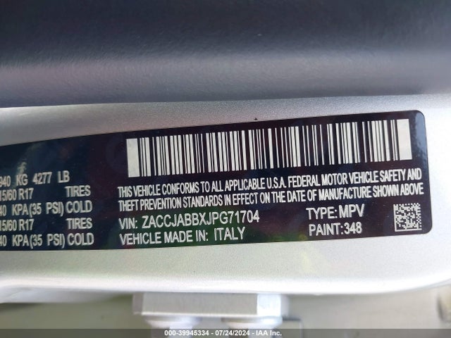 ZACCJABBXJPG71704 Jeep Renegade Latitude Fwd
