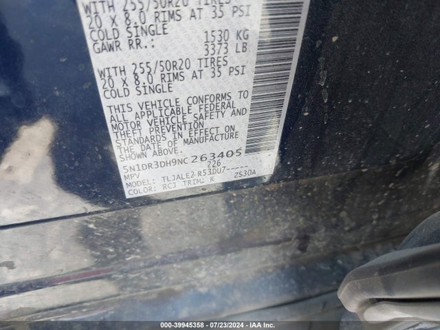 Nissan Pathfinder Platinum 2wd 2022 5N1DR3DH9NC263405 Image 9