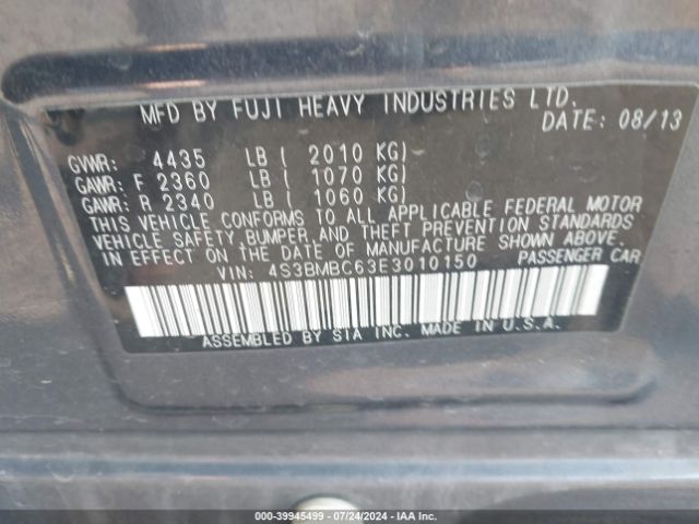 4S3BMBC63E3010150 Subaru Legacy 2.5i Premium