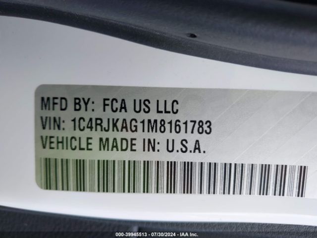 1C4RJKAG1M8161783 Jeep Grand Cherokee L Altitude 4x4