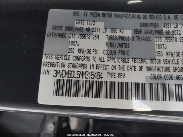3MVDMBDL5MM315464 Mazda Cx-30 Premium
