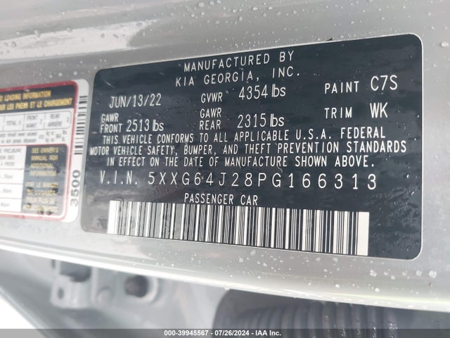 KIA K5 Gt-line 2023 5XXG64J28PG166313 Image 9