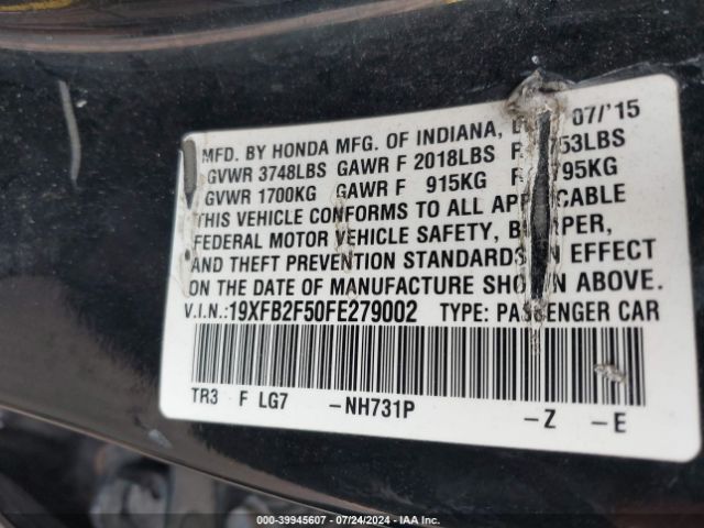 19XFB2F50FE279002 Honda Civic Lx