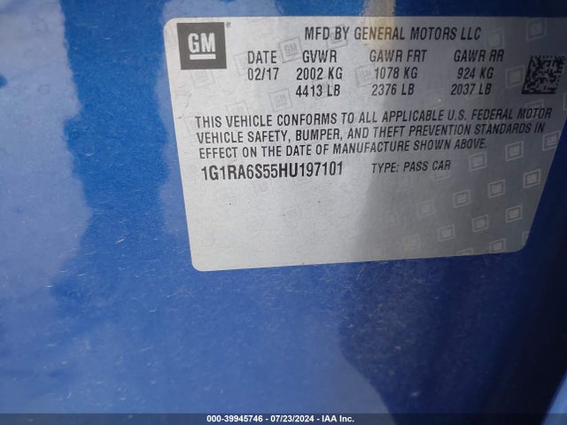 Chevrolet VOLT LT 2017 1G1RA6S55HU197101 Image 9