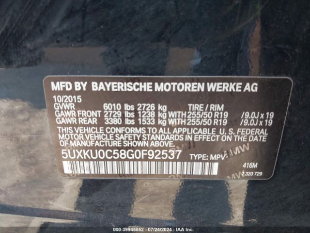 5UXKU0C58G0F92537 BMW X6 Sdrive35i