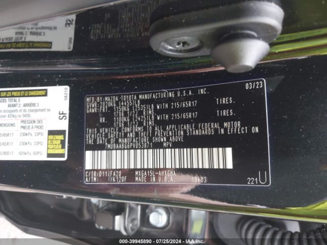 7MUBAABG6PV053871 Toyota Corolla Cross Le