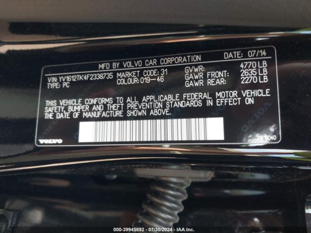 YV1612TK4F2338735 Volvo S60 T5 Premier