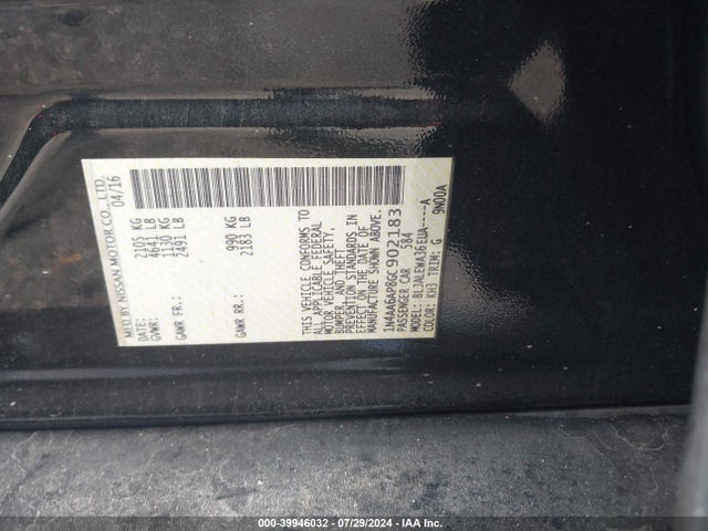 Nissan Maxima 3.5 Sl 2016 1N4AA6AP8GC902183 Image 9