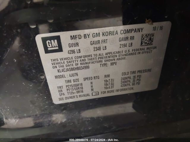 KL4CJASB6HB034999 Buick Encore Preferred