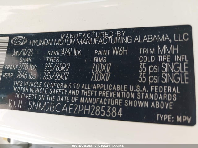 Hyundai TUCSON SEL 2023 5NMJBCAE2PH285384 Image 9