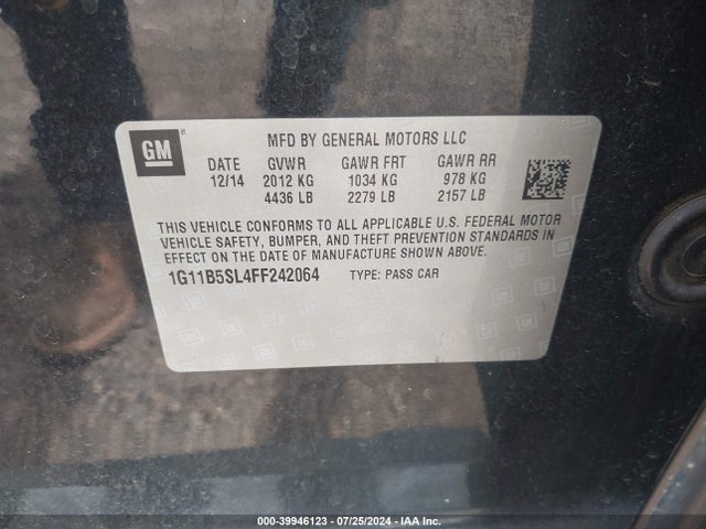 Chevrolet MALIBU LS 2015 1G11B5SL4FF242064 Image 9