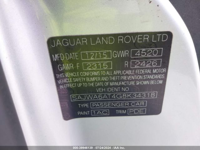 SAJWA6AT4G8K34318 Jaguar F-Type