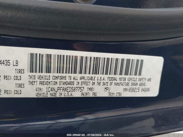 1C4NJPFAXED507757 Jeep Patriot Latitude