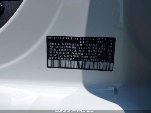 3VW217AU6FM013807 Volkswagen Golf Tsi Sel 4-door