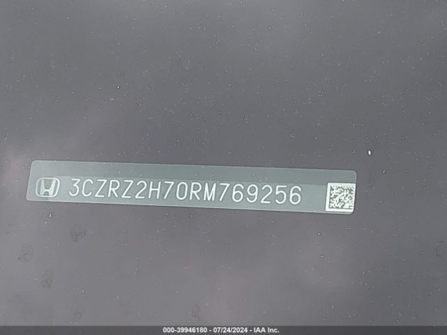 3CZRZ2H70RM769256 Honda Hr-v Awd Ex-l/awd Ex-l W/o Bsi